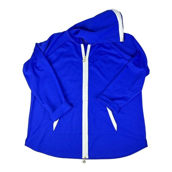 Linea Leisure by Louis Dell’Olio Size XL Zip Front Jacket‎ w/ Hood Blue - Picture 3 of 14